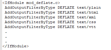 Beispiel Eintrag mod_deflate